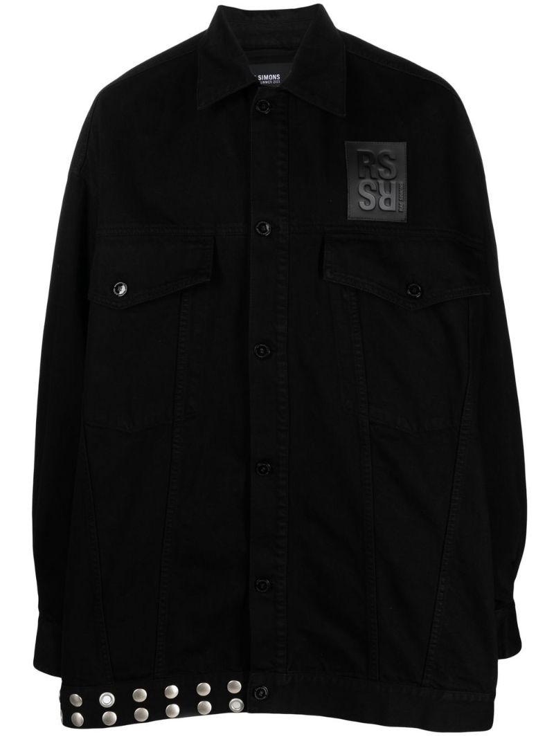 Black Fringe Detail Denim Jacket