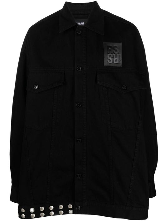 Black Fringe Detail Denim Jacket