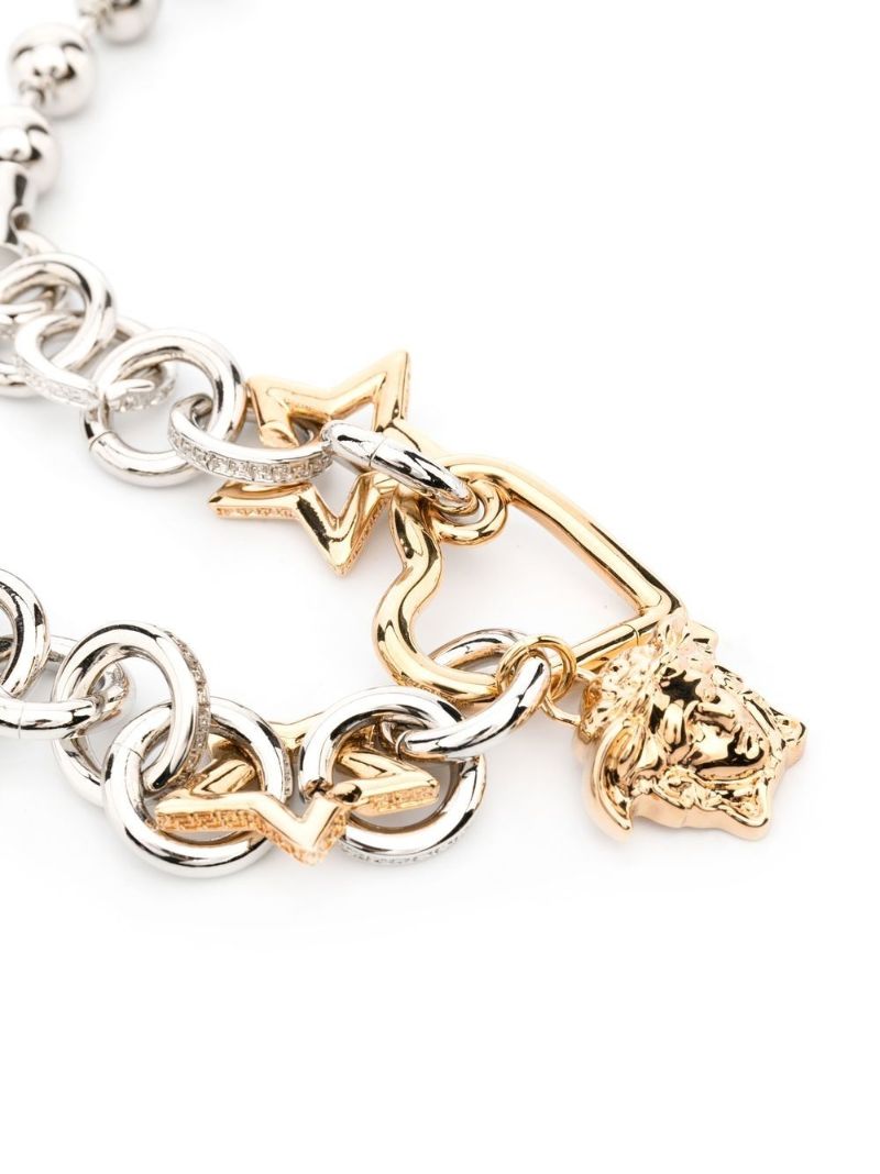 Silver-tone Medusa Chain Belt