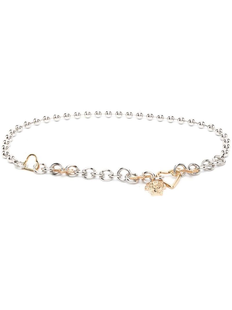 Silver-tone Medusa Chain Belt