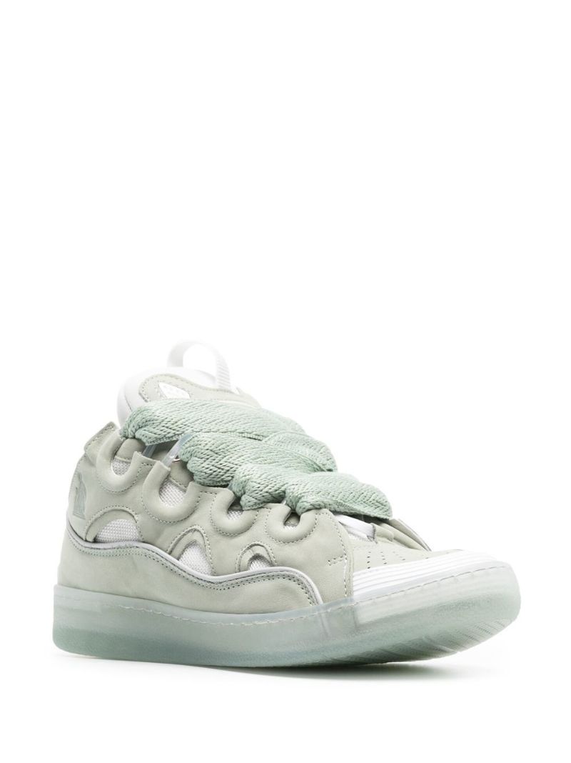 Green Curb Leather Sneakers