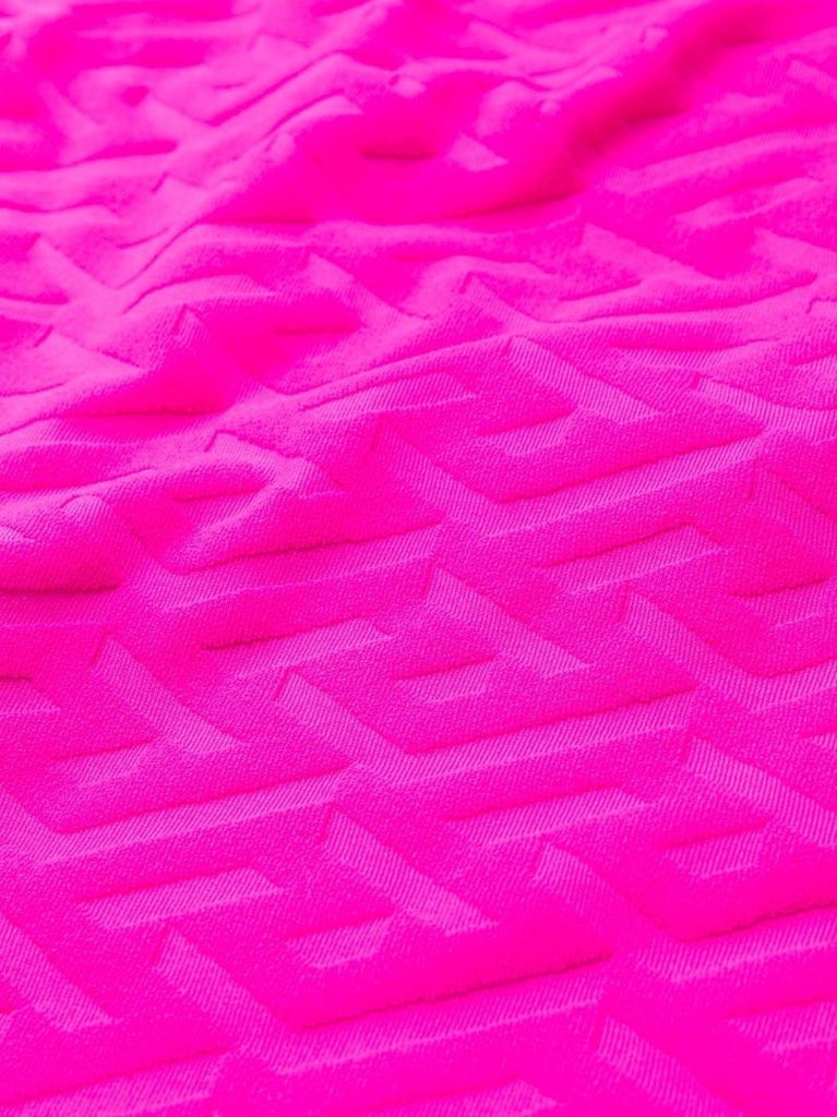 Pink Greca Embossed Swimsuit