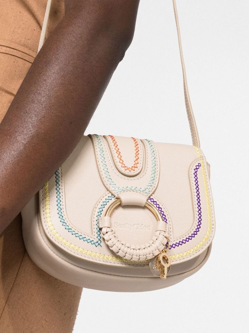 Neutral Hana Leather Crossbody Bag