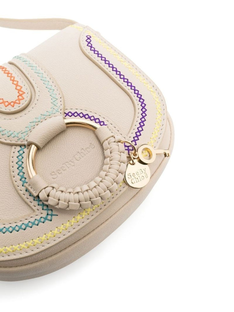 Neutral Hana Leather Crossbody Bag
