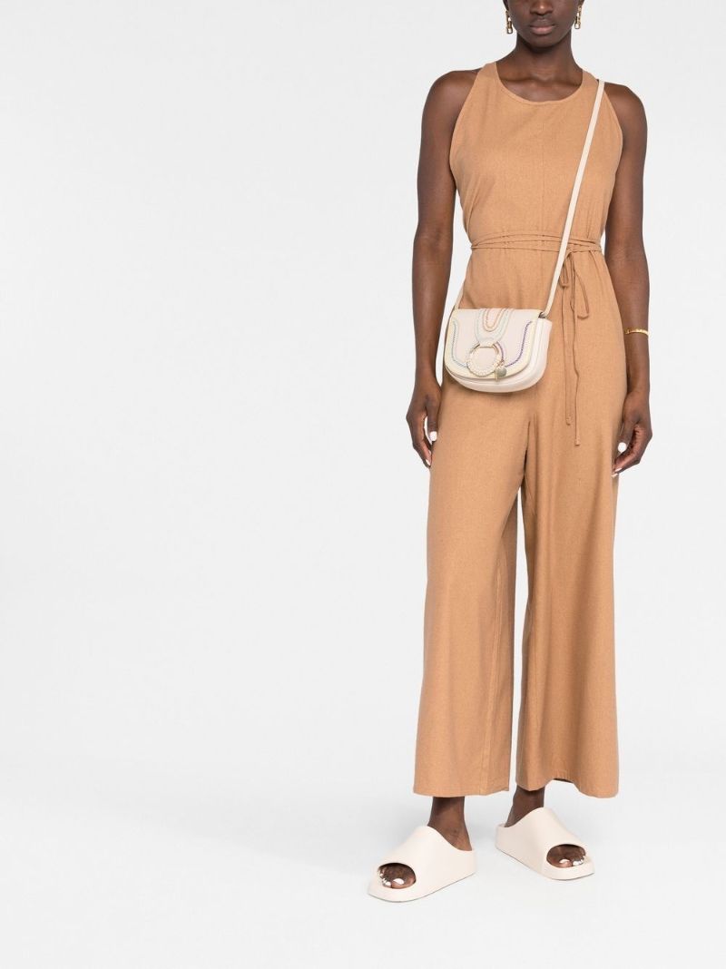 Neutral Hana Leather Crossbody Bag