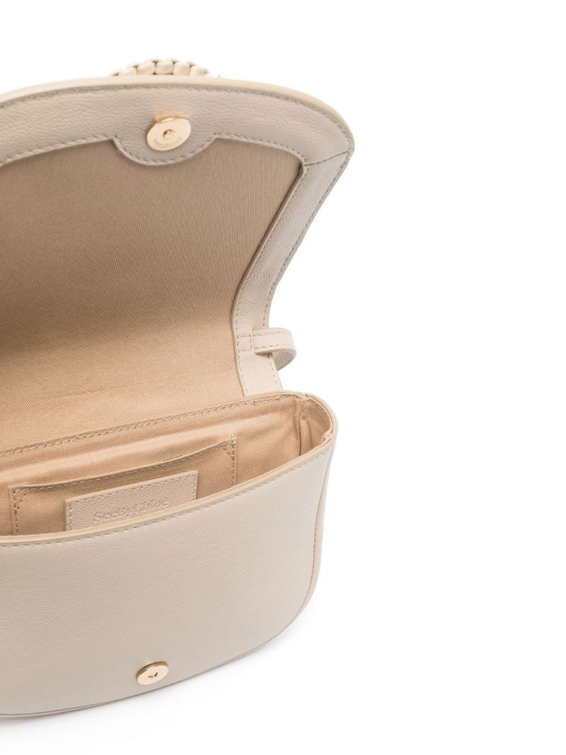 Neutral Hana Leather Crossbody Bag