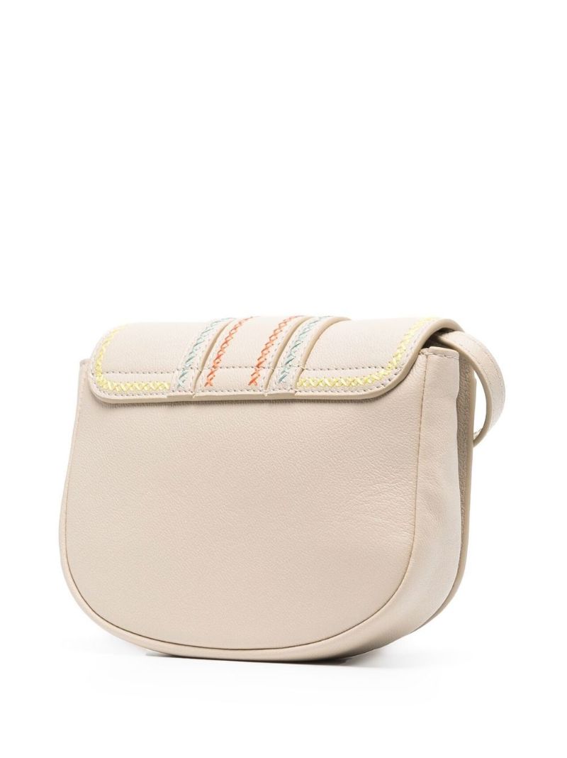 Neutral Hana Leather Crossbody Bag