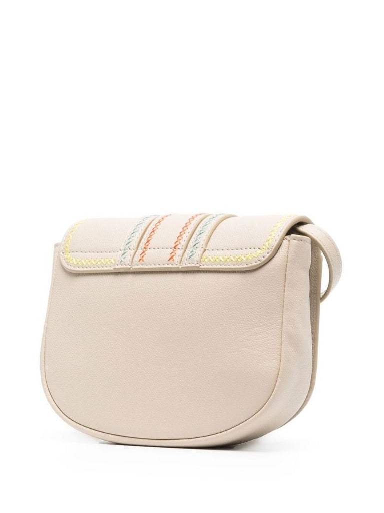 Neutral Hana Leather Crossbody Bag