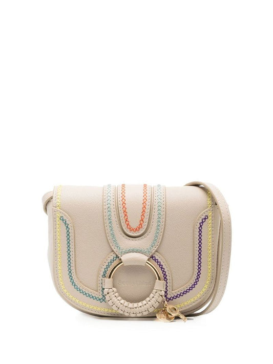 Neutral Hana Leather Crossbody Bag