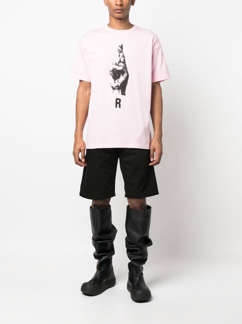 Pink Hand Sign Short Sleeve T-shirt