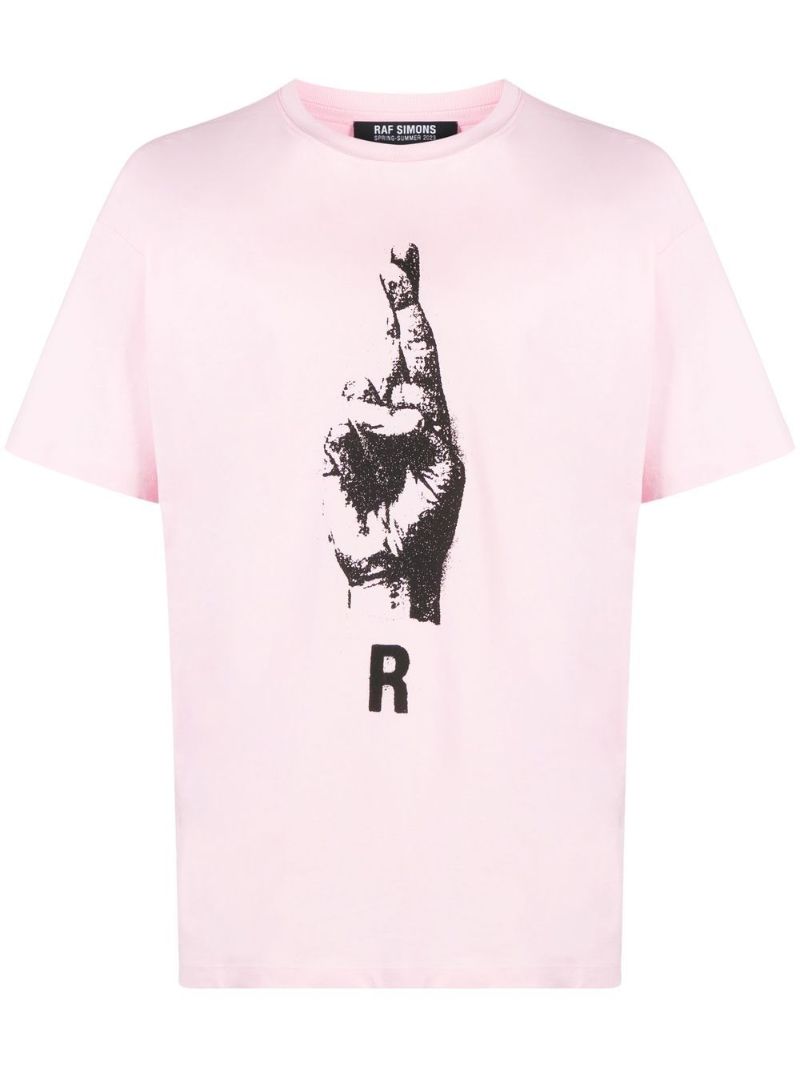 Pink Hand Sign Short Sleeve T-shirt