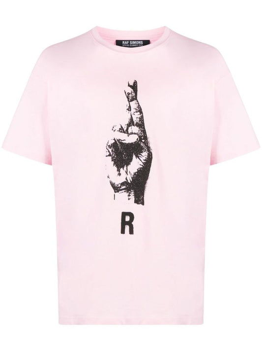 Pink Hand Sign Short Sleeve T-shirt