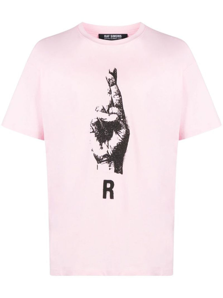 Pink Hand Sign Short Sleeve T-shirt