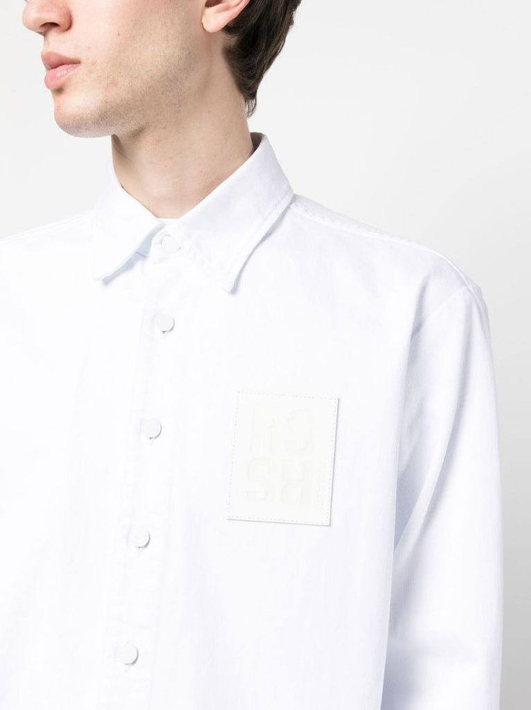 White Logo Patch Denim Shirt