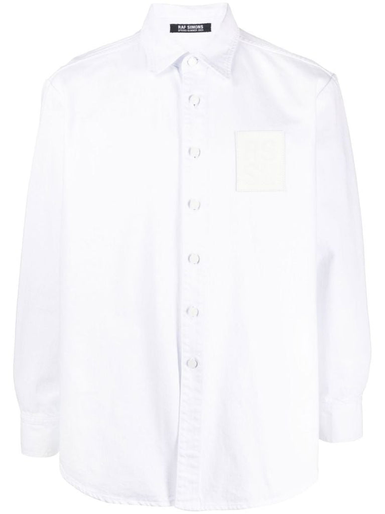 White Logo Patch Denim Shirt