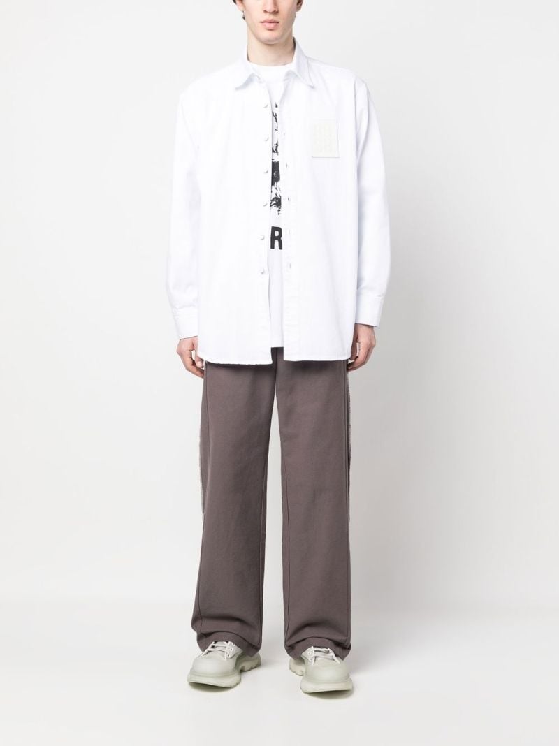 White Logo Patch Denim Shirt