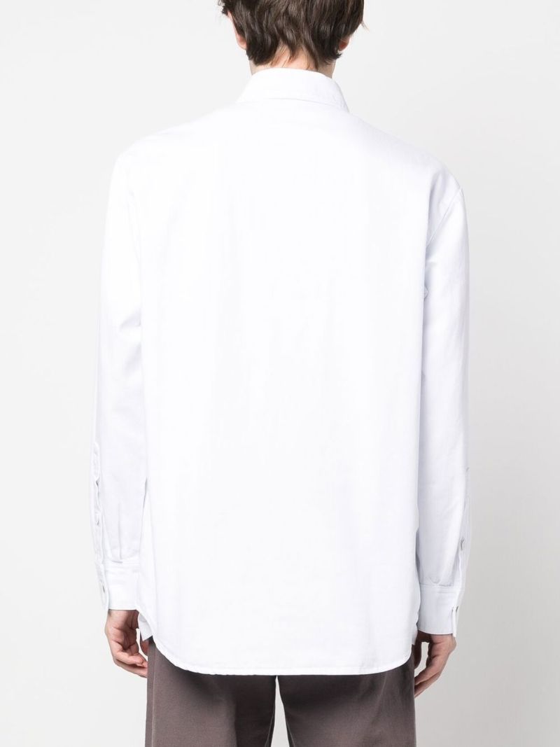 White Logo Patch Denim Shirt