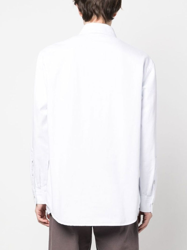 White Logo Patch Denim Shirt
