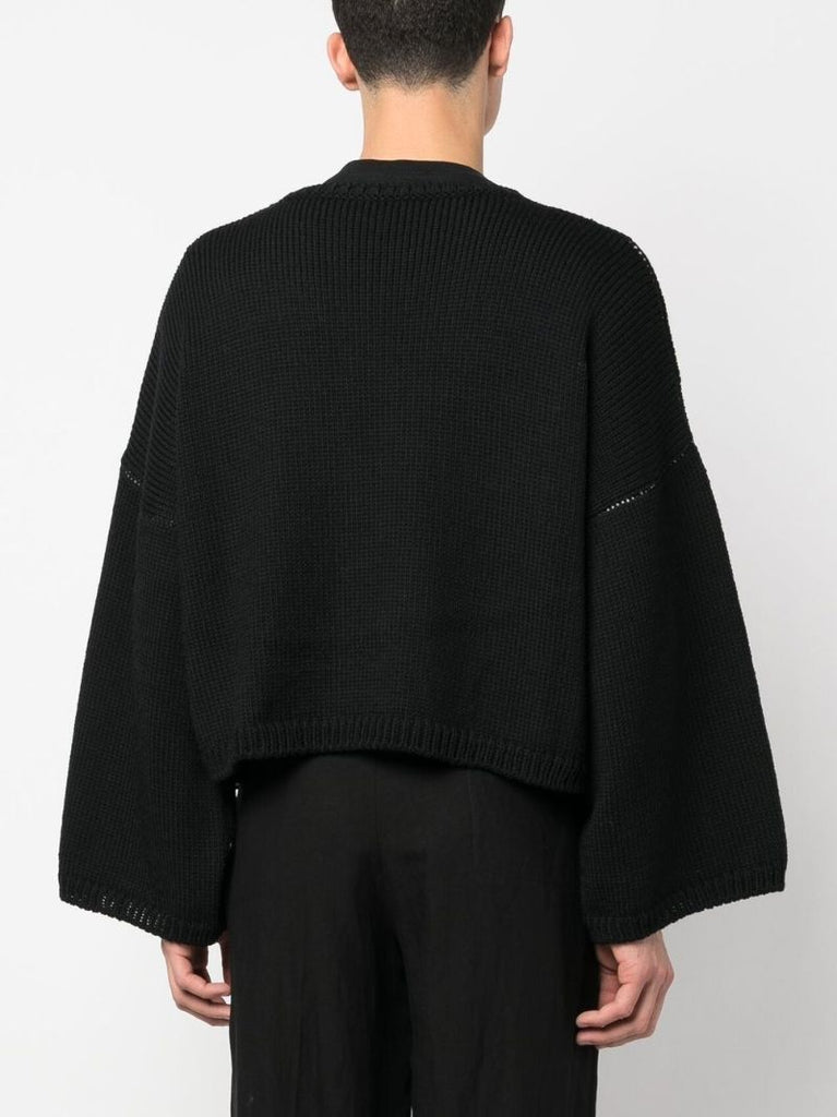 Black Logo Intarsia Merino Jumper