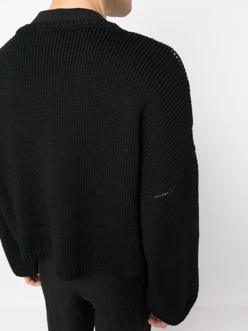 Black Logo Intarsia Merino Jumper