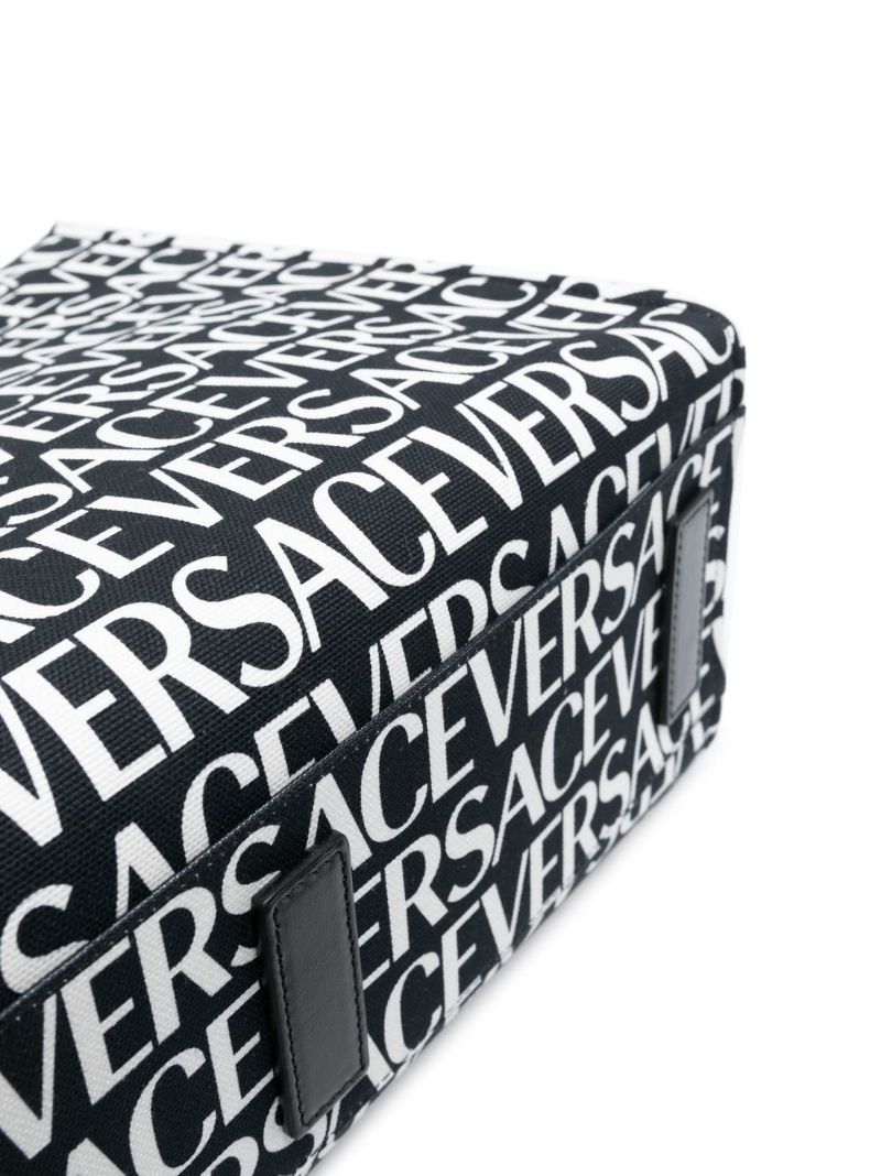 Black Logo Print Tote Bag