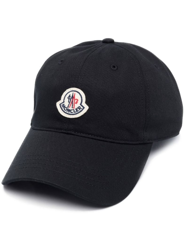 Black Logo Patch Cotton Cap