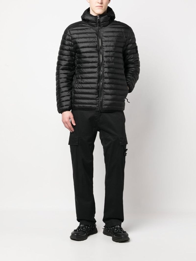 Black Compass Logo Patch Down Jacket