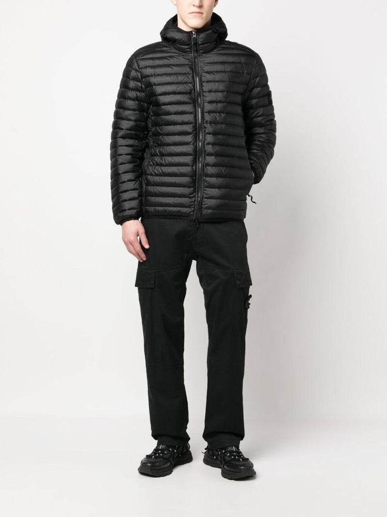 Black Compass Logo Patch Down Jacket