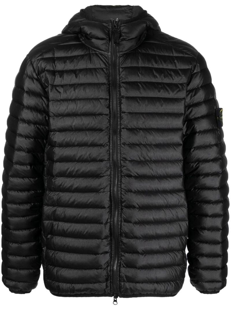 Black Compass Logo Patch Down Jacket