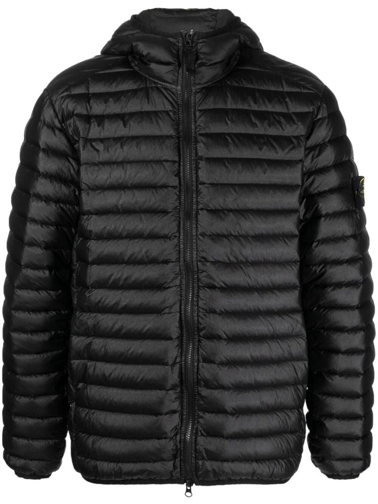 Black Compass Logo Patch Down Jacket