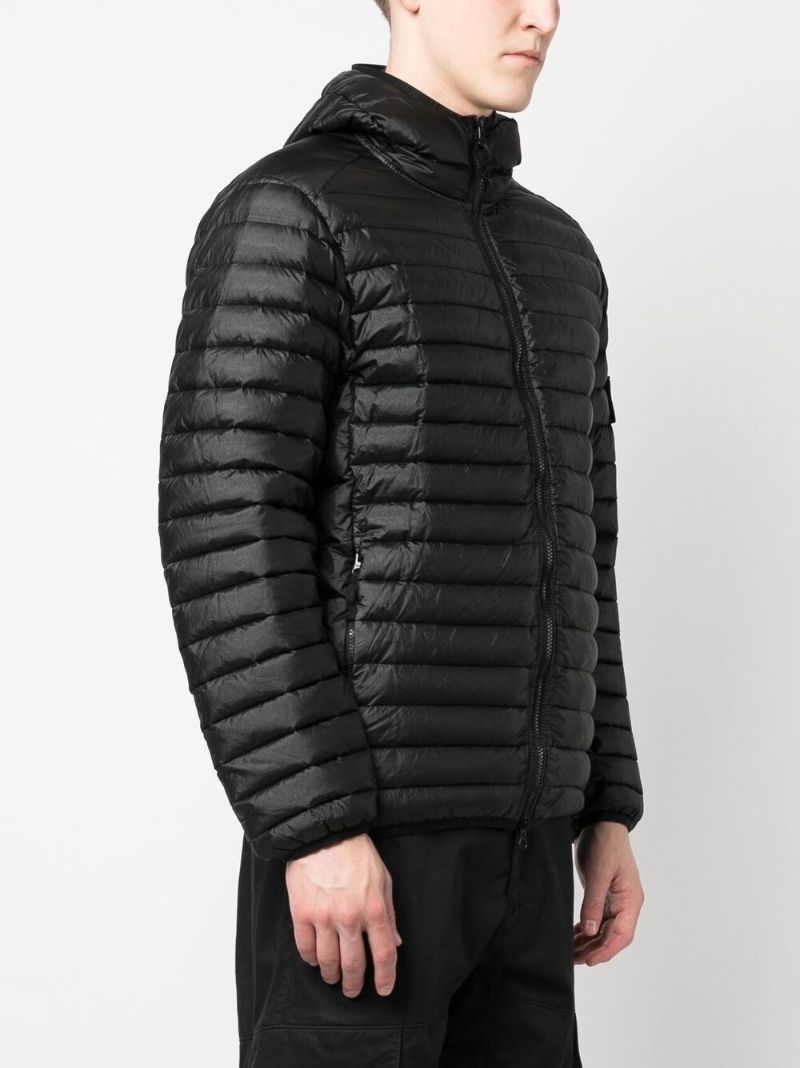 Black Compass Logo Patch Down Jacket