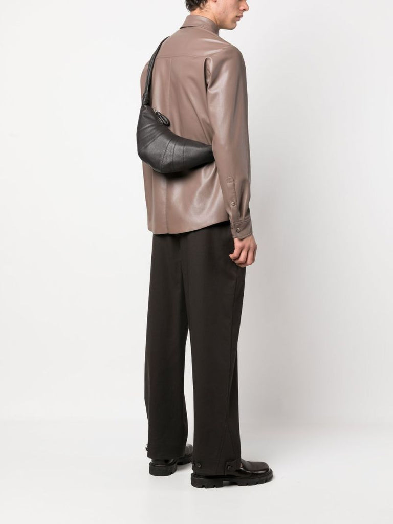 Brown Croissant Small Leather Shoulder Bag