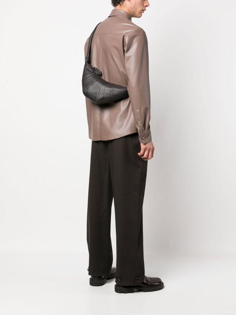 Brown Croissant Small Leather Shoulder Bag
