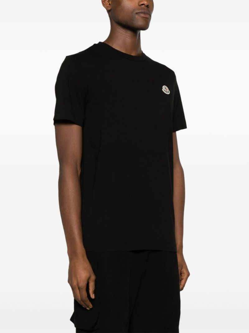 Black Logo-appliquÃ_x0083_Â© Cotton T-shirts Set