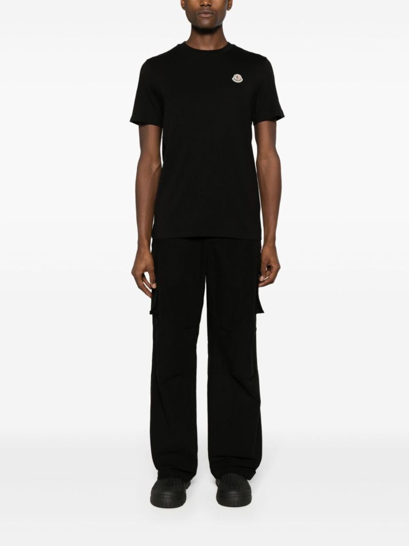 Black Logo-appliquÃ_x0083_Â© Cotton T-shirts Set