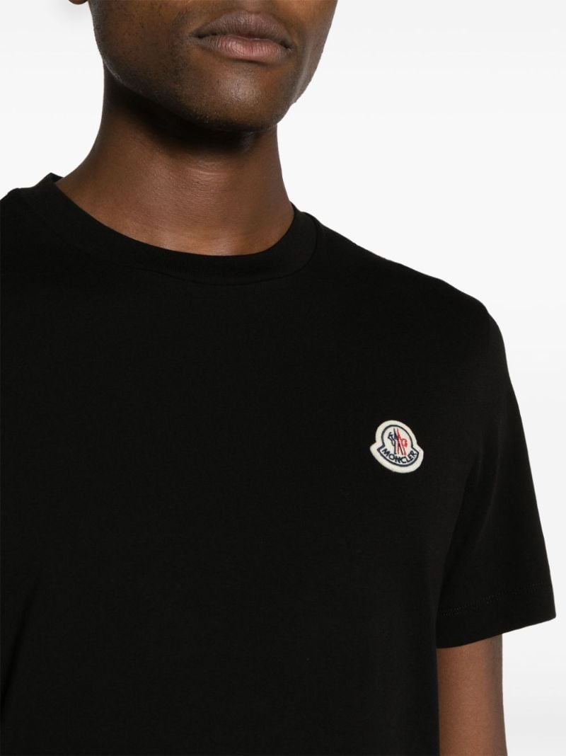 Black Logo-appliquÃ_x0083_Â© Cotton T-shirts Set