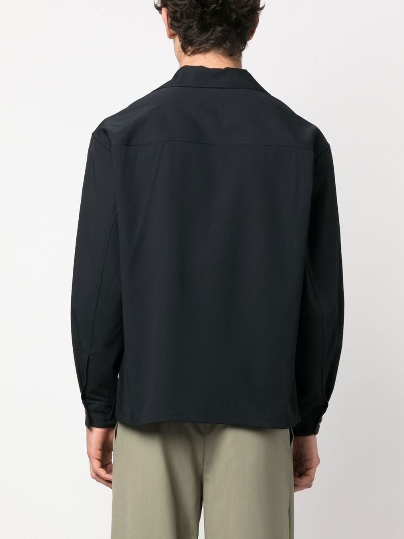 Black Long Sleeve Virgin Wool Shirt