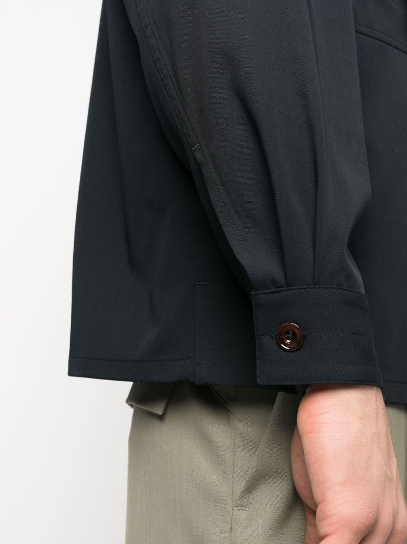 Black Long Sleeve Virgin Wool Shirt