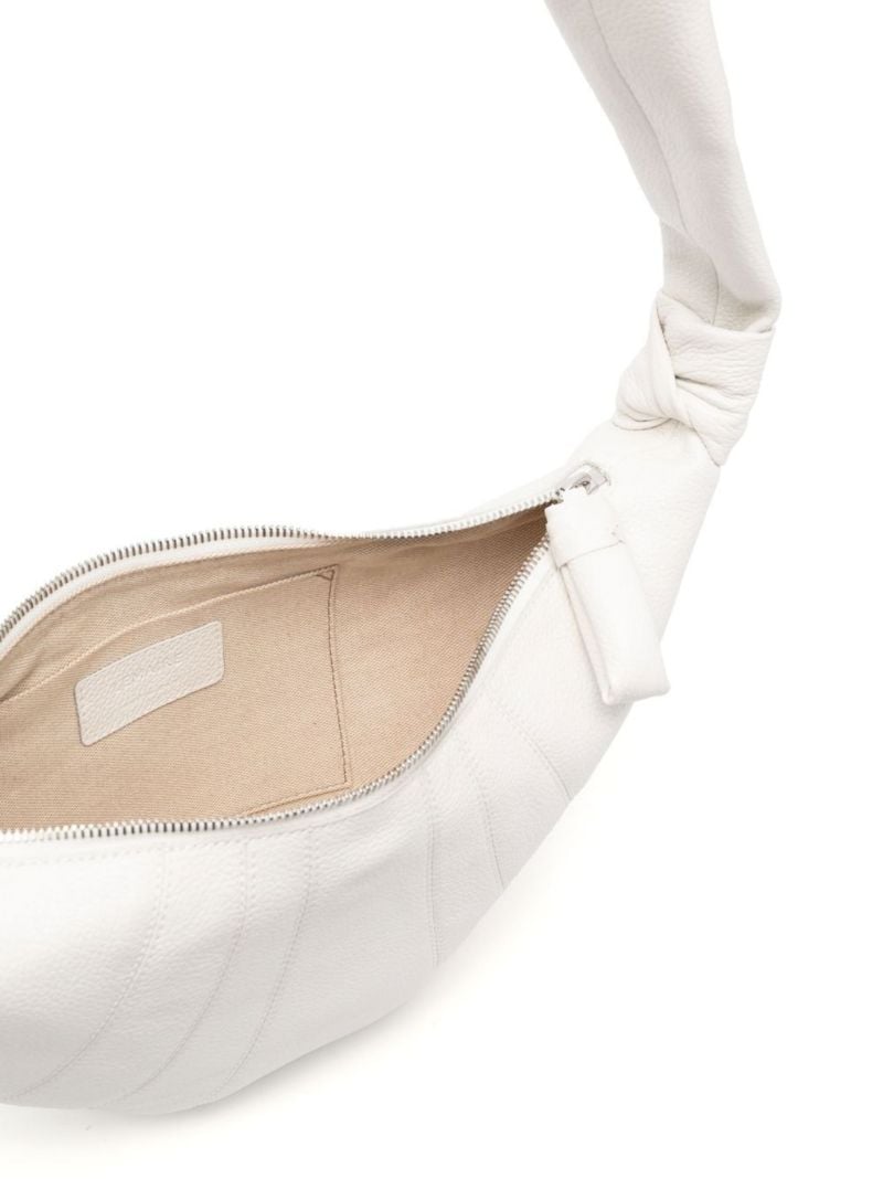 White Croissant Leather Cross Body Bag