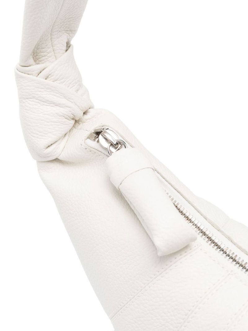 White Croissant Leather Cross Body Bag