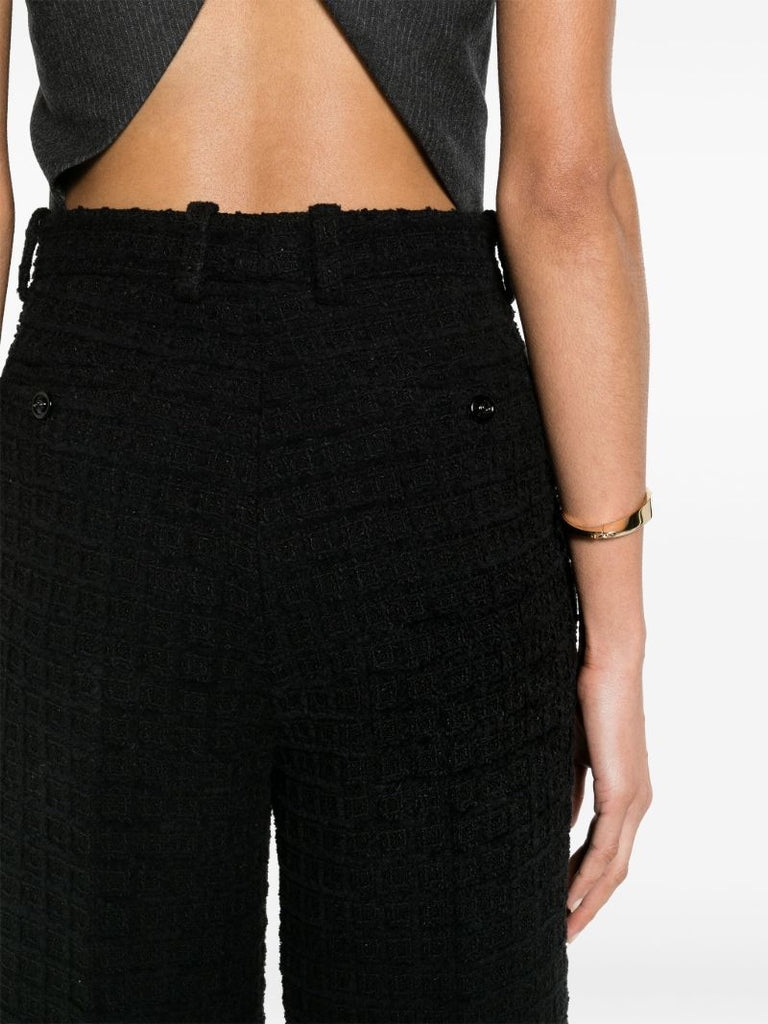 Black High-waisted Tweed Trousers