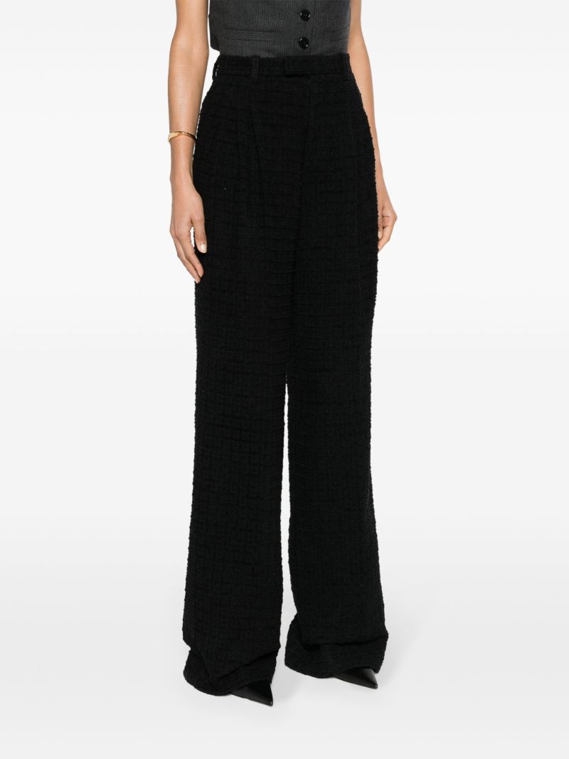 Black High-waisted Tweed Trousers