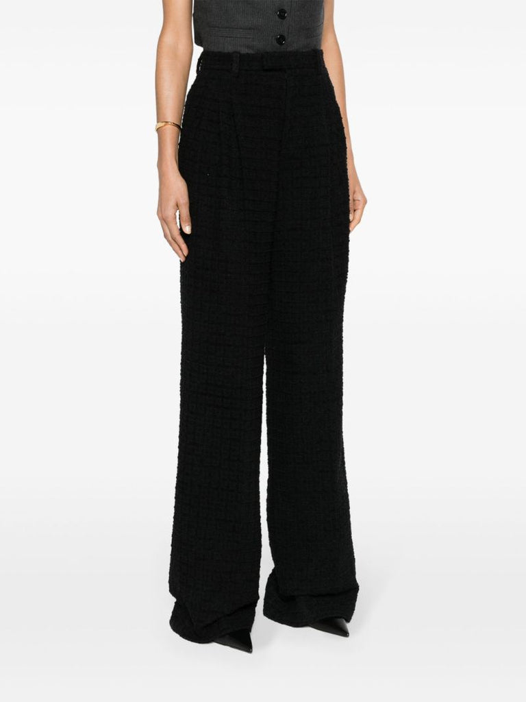 Black High-waisted Tweed Trousers