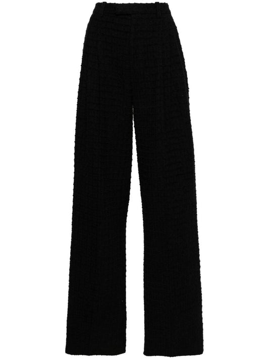 Black High-waisted Tweed Trousers