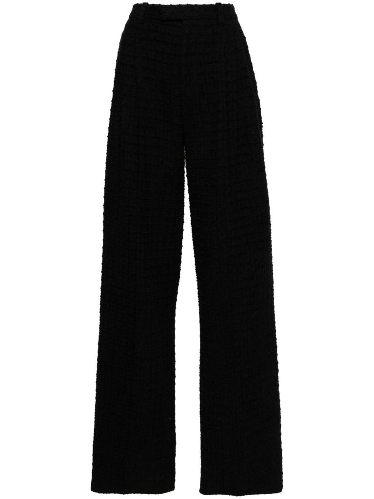 Black High-waisted Tweed Trousers