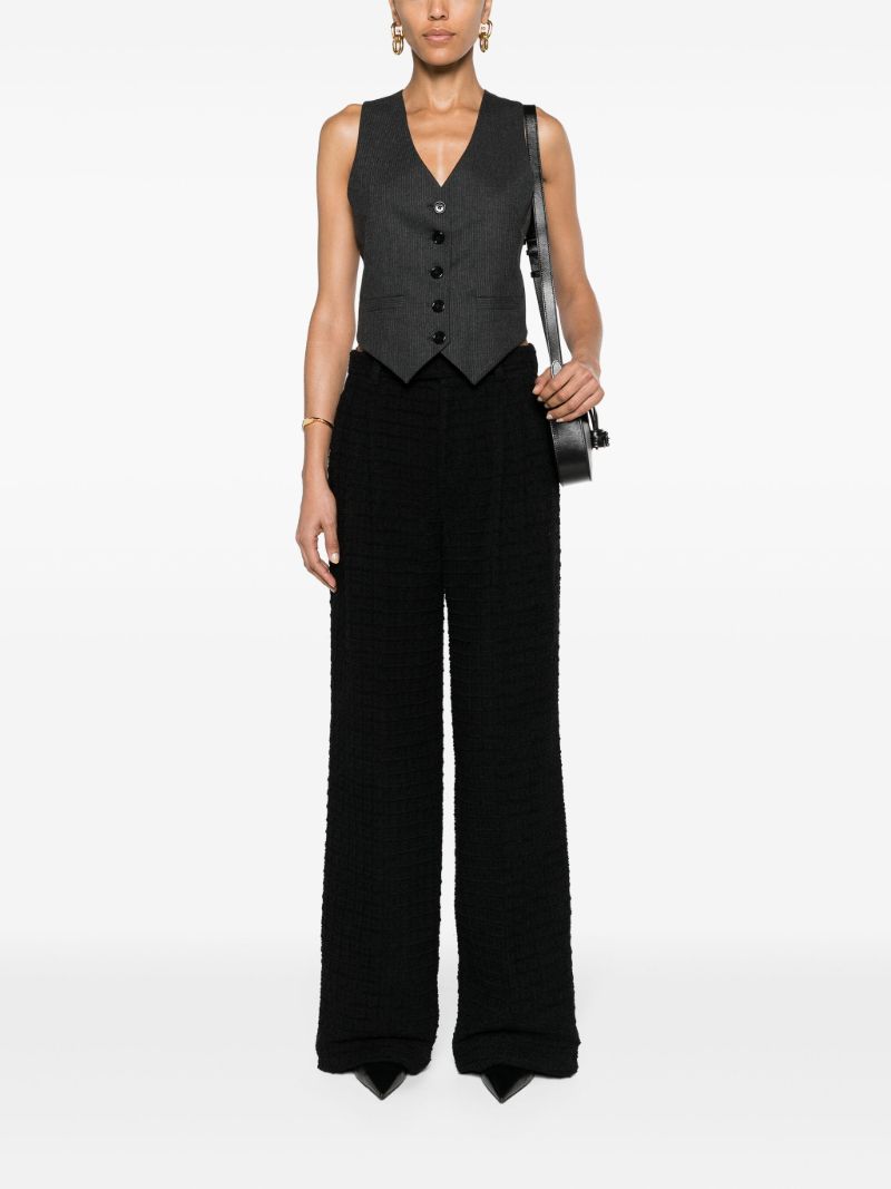 Black High-waisted Tweed Trousers