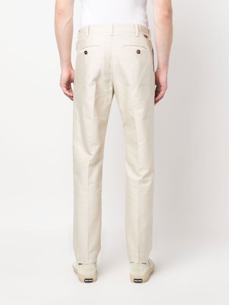 Neutral Straight Cotton Trousers