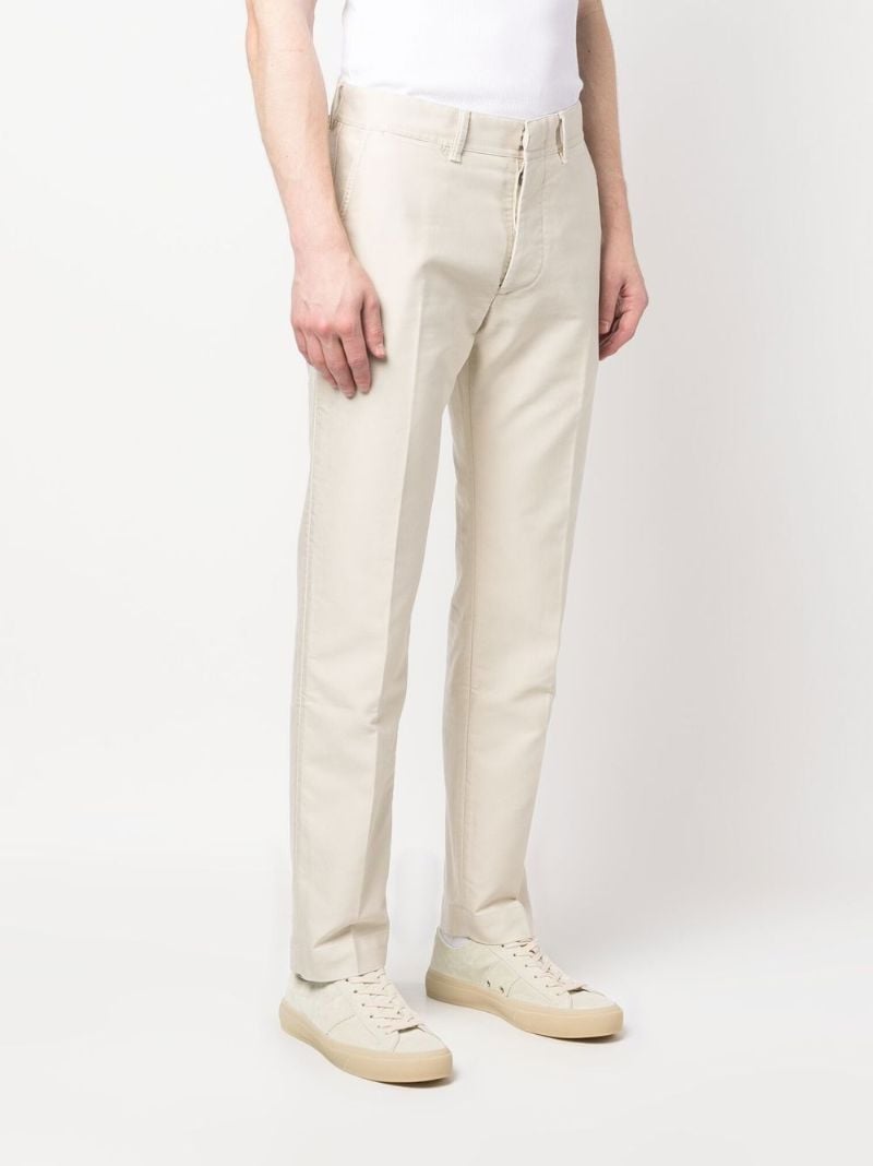 Neutral Straight Cotton Trousers