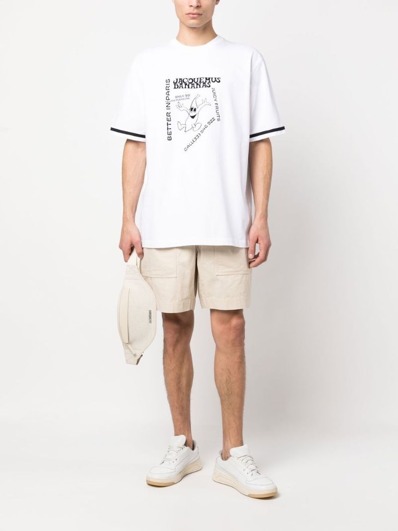 White Graphic Print Cotton T-shirt