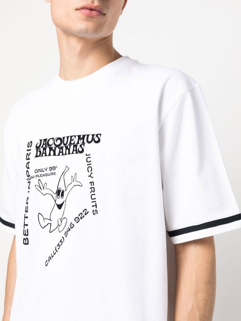 White Graphic Print Cotton T-shirt